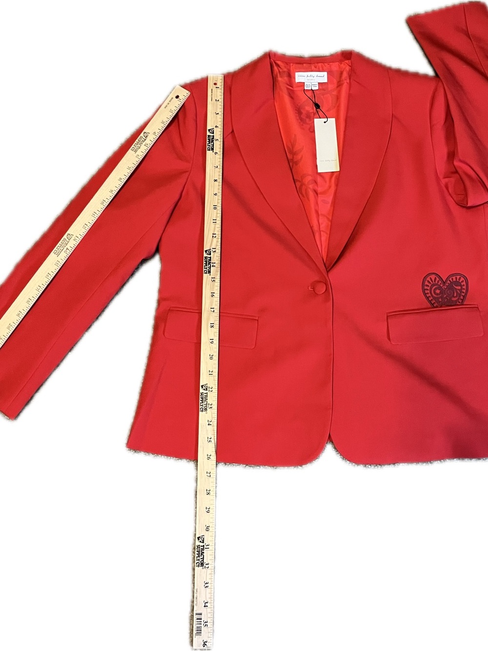 Never Fully Dressed Red Sundazed Romance Blazer size 12 - Picture 10 of 16